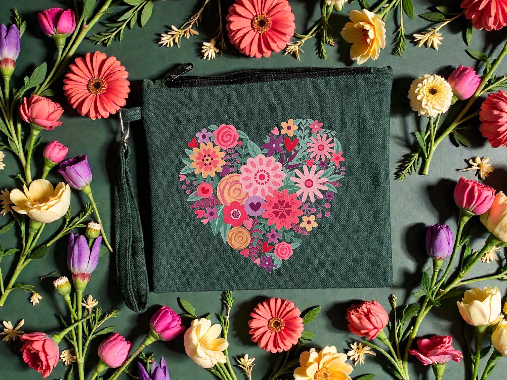 Heart flower clutch 1 Flower Heart clutch