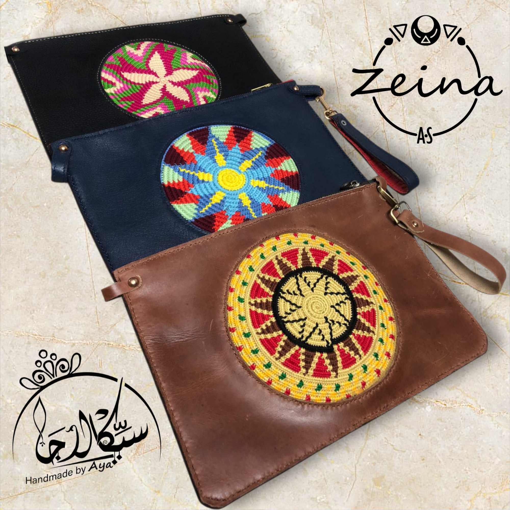 Tapestry with Genuine leather brown 2 Tapestry with Genuine leather