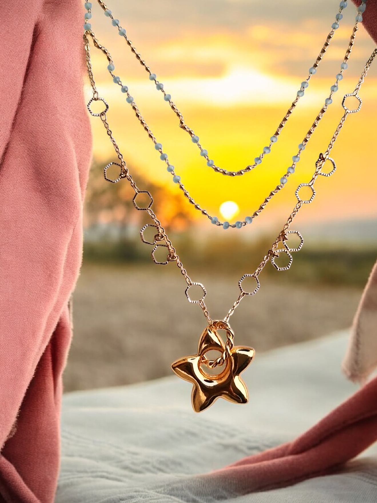 3- layered big flower necklace 1 3- layered big flower necklace