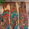 decorative wooden board with acrylic african figure