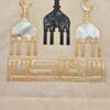 Ramadan Set Table Runner 2 Cushions Cover Beige X Black & Silver