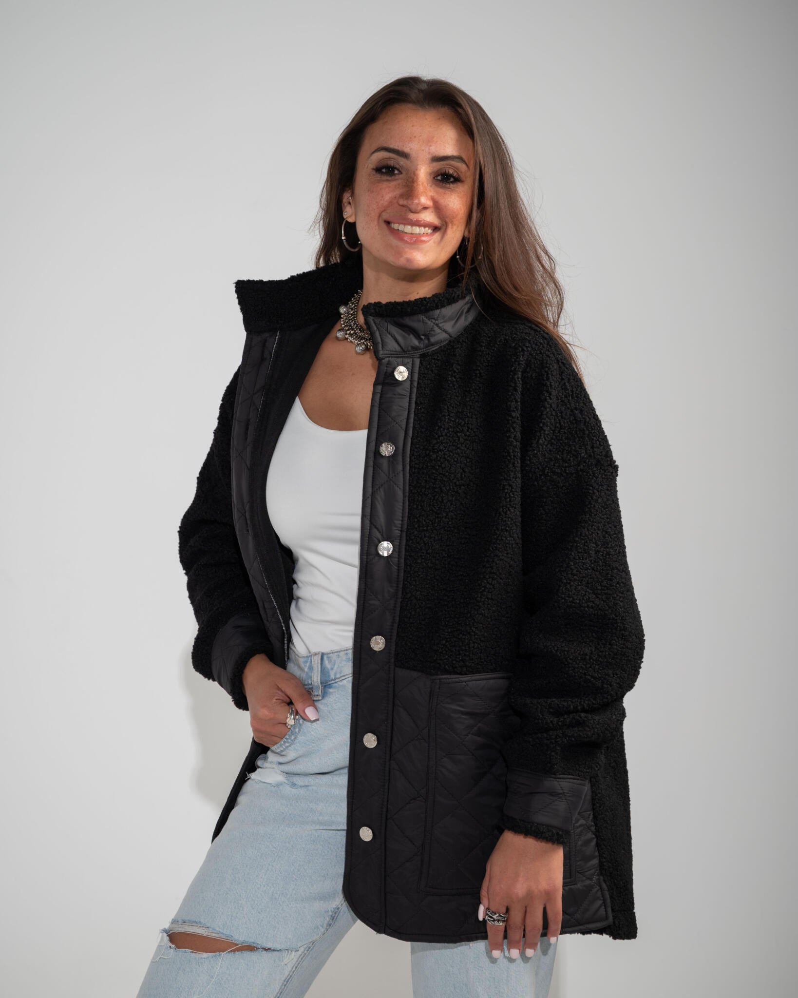 Tiddy quilted jacket black X black 3 SAY 2612 scaled