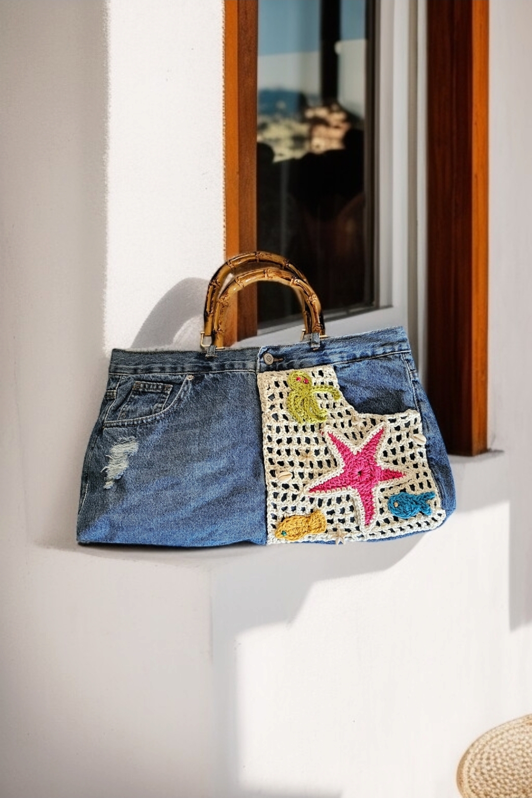 Marine denim tote bag 1 Marine denim tote bag