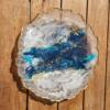 Ocean Whisper – Resin Geode Tray with Gold Rim (30 cm)