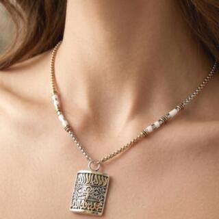 سلسلة ودلاية من النحاس المطلي دهب و فضة