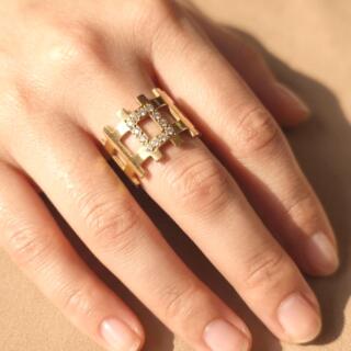 خاتم. طلاء. دهب من النحاس. مقاس مفتوح