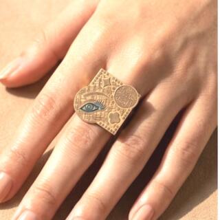 خاتم. طلاء. دهب من النحاس. مقاس مفتوح