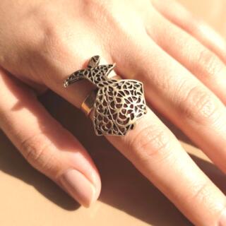 خاتم. من النحاس البيور نقش يدوي. مقاس مفتوح