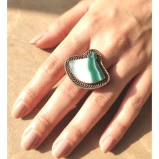 خاتم. من النحاس البيور. مقاس مفتوح وحجر من. العقيق