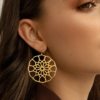Handmade gold plated star dish earring for Ramadan