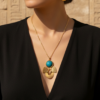 Handmade Turquoise Lotus necklace for women