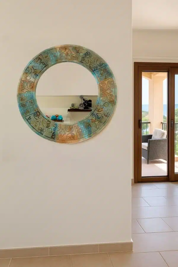 Round Patterned Mirror – 60 cm