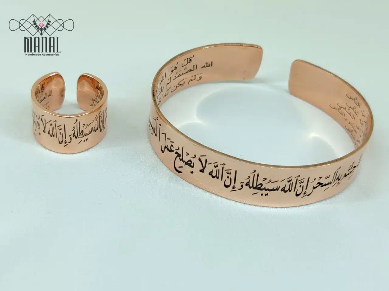 Pure red copper bracelet and ring for protection, free size 1 Pure red copper bracelet and ring for protection, free size