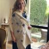 Blue Willow Beige Linen Shawl