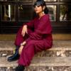 BURGUNDY JUMPSUIT