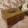 burgundy & gold Jewelry Box
