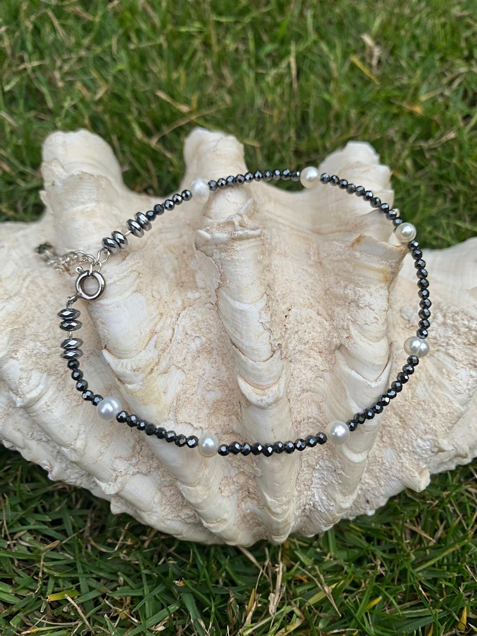 Handmade Original 925 Silver Hematite & Pearl Bracelet 7 WhatsApp Image 2025 11 20 at 5.51.12 PM