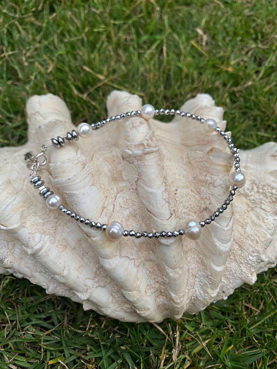 Handmade Original 925 Silver Hematite & Pearl Bracelet 8 WhatsApp Image 2025 11 20 at 5.51.22 PM