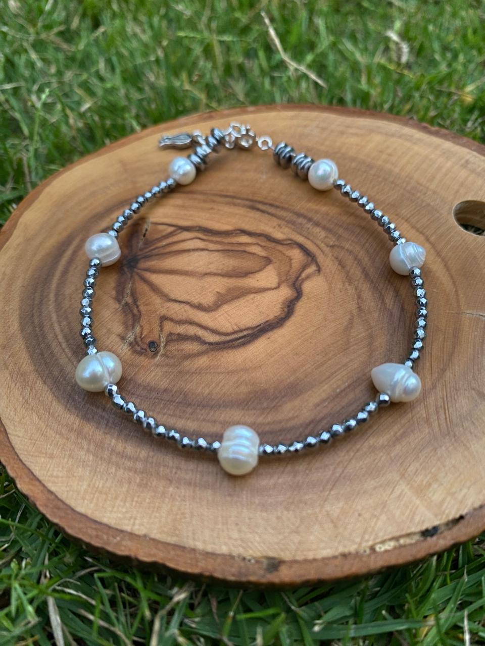 Handmade Original 925 Silver Hematite & Pearl Bracelet 5 WhatsApp Image 2025 11 20 at 5.51.44 PM