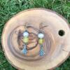 Handmade Original 925 Silver Yellow Agate & Pearl Earrings