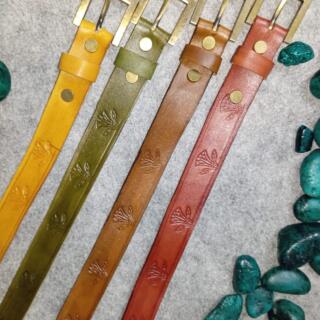 حزام جلد طبيعي اللوتس