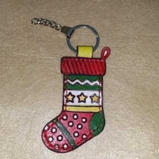 ميداليه جلد طبيعي من اشكال الكريسماس