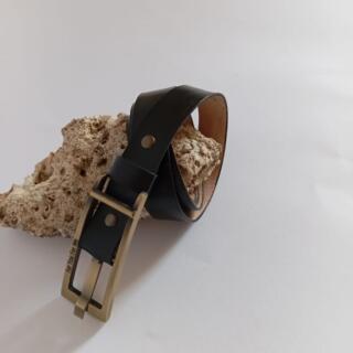 حزام اسود جلد طبيعي رفيع