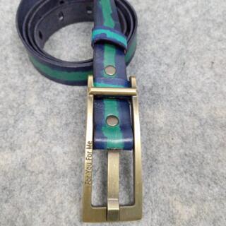 حزام جلد طبيعي درجتين ازرق