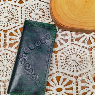 ميني بورتفيه جلد طبيعي زيتي غامق