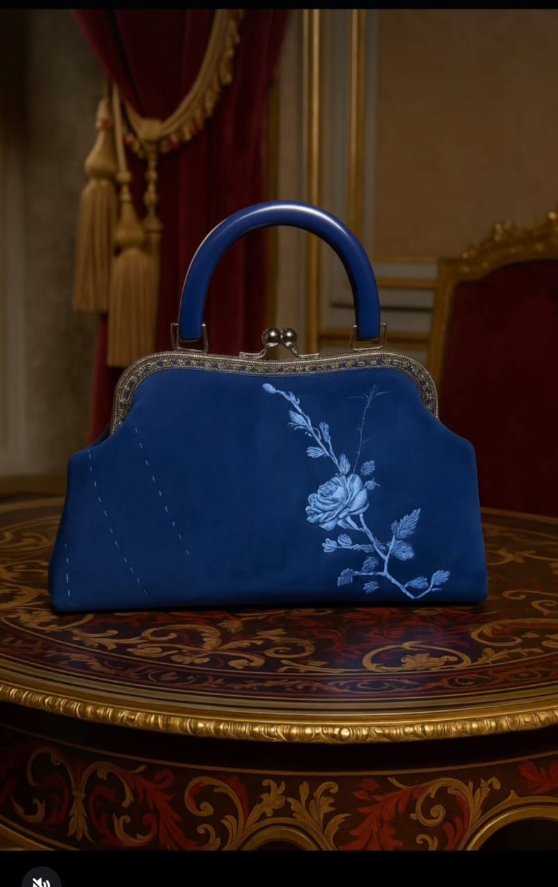 Natural Suede Leather Handbag with Wool Detailing 1 Natural Suede Leather Handbag with Wool Detailing