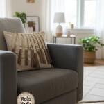 كوشن مكرميه40*40بيج *بني