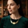 Gold plated Hieroglyphics with wings necklace