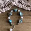 Handmade Original 925 Silver Laser Colored Seashells & Moonstone Bracelet