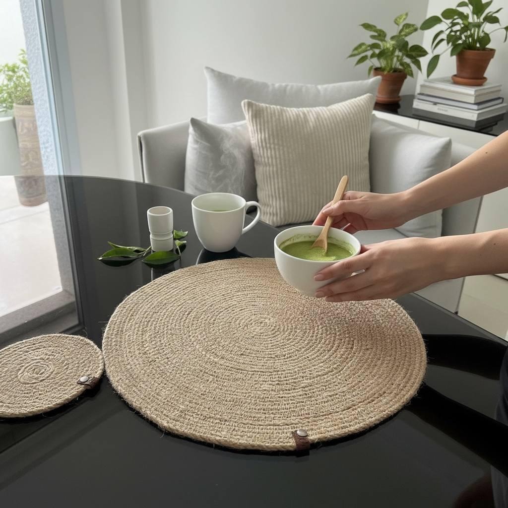 Round Burlap Placemat 1 Round Burlap Placemat