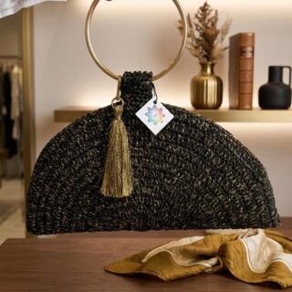 Black and gold half moon