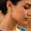 Gold Plated little Hieroglyph temple shape earrings