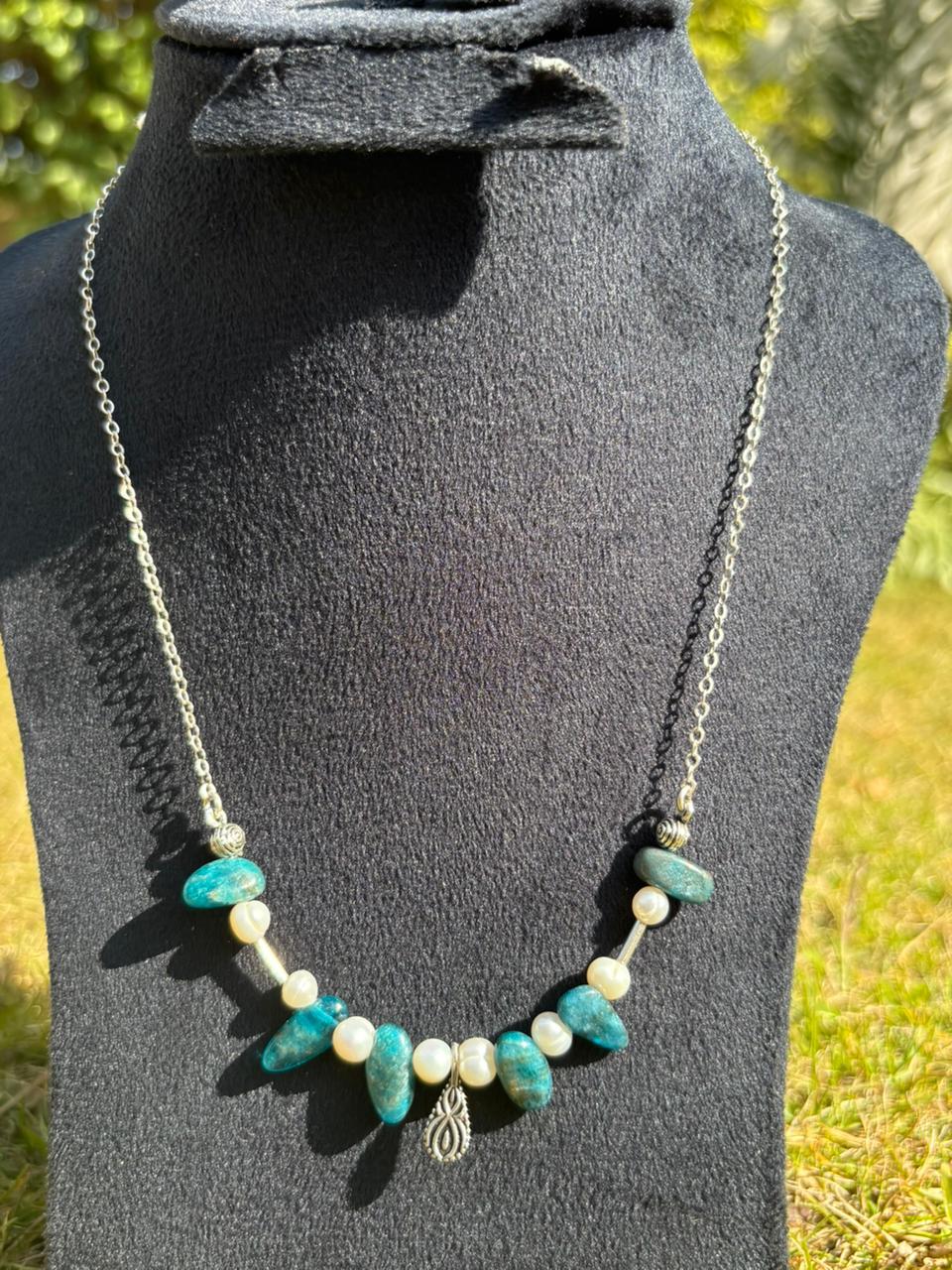Handmade 925 Silver Blue Apatite & Pearl Necklace 2 WhatsApp Image 2026 04 05 at 8.56.58 AM