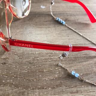 Handmade Original 925 Silver Blue Jade Necklace/Eyewear Holder