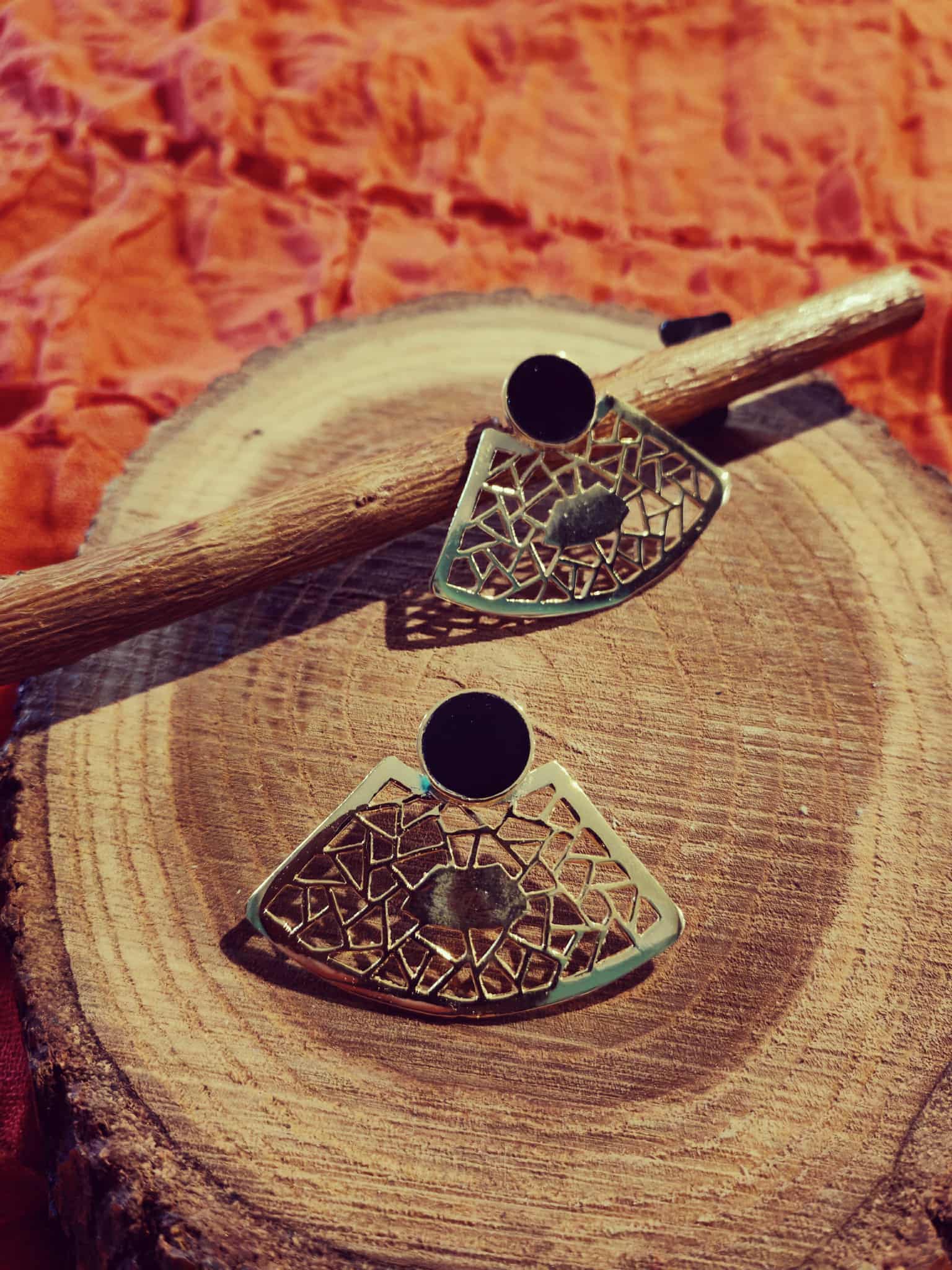 Brass gold plated earrings 2