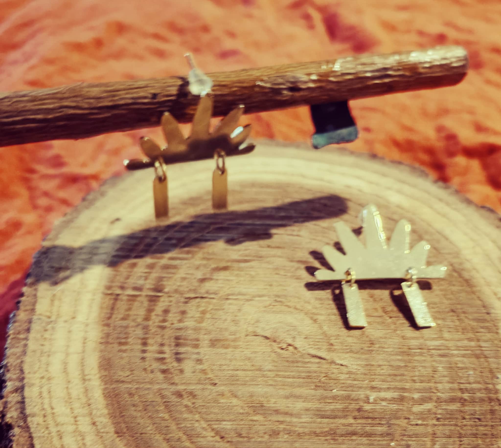 حلق نصف قرص الشمس نحاس ذهبي 5