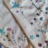 Floral Delight Beige Linen Shawl (Lavender Edition)