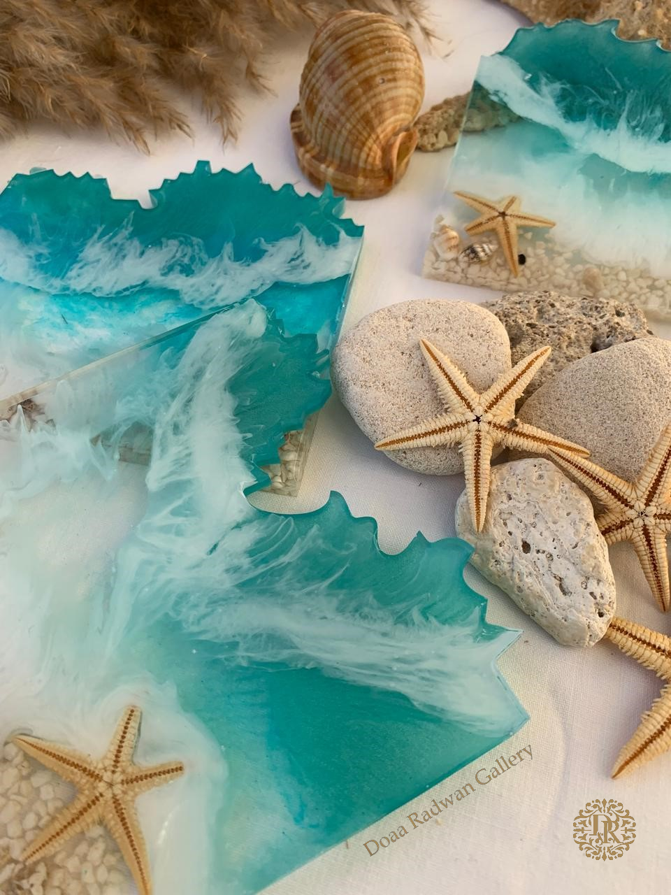 Ocean Wave Resin Coasters 4 coaster 1 5