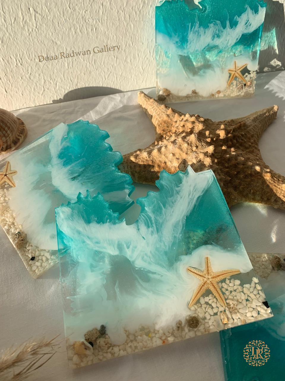 Ocean Wave Resin Coasters 5 coaster 1 6