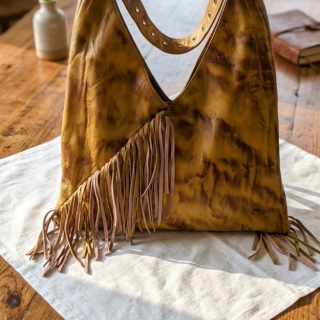 Genuine leather boho bag