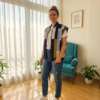 Patchwork zipper vest