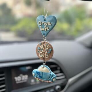 3 layers blue heart car hanger