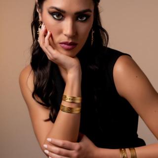 Geometric Cutwork Cuff