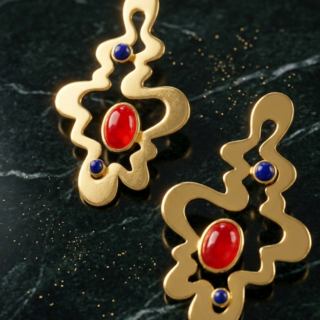 earrings mix blue x red