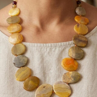 Necklace yellow Amethyst