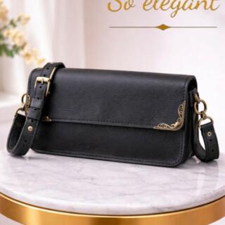 The 90's black [fully handmade natural leather bag]